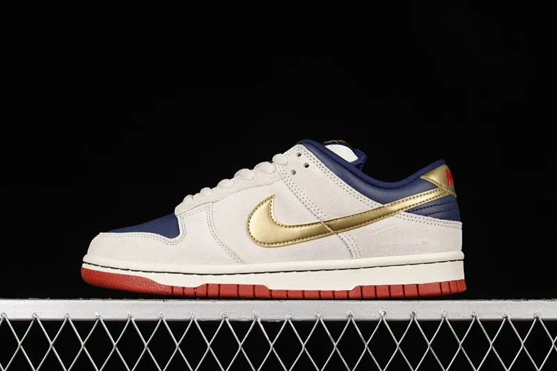 All categories Nk SB Dunk series Nk SB Dunk Low low-top sneakers Nk Dunk Low Rro "Old Spice" white, blue and gold SB low-top sports and leisure sneakers 304292-272